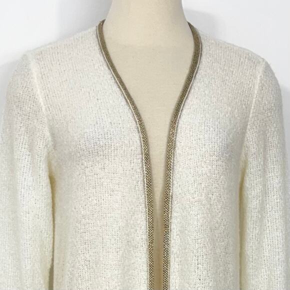 Lilly Pulitzer Yana Long Cardigan Sweater Open-Front Fringe in Coconut L NWT - Picture 2 of 10